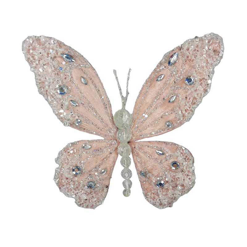 Heirloom Butterfly With Clip Icy Blush 20cm image number 0